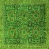 Ahgly Company Indoor Square Oriental Green Modern Area Rugs, 8 'квадрат