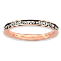 Розов пръстен със сребро и диаманти