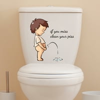 Листове карикатура тоалетни стикери тоалетна седалка Цитат баня правило надпис Decal
