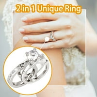 И Ring Combination Creative Ring Fashion с циркон в комплект универсални пръстени