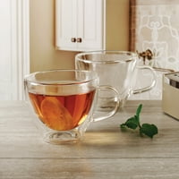 Therma набор от 2 унции. Чаша за чай с двойна стена с изолирана стъкло кафе
