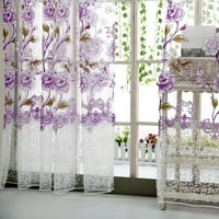 Божур чист завеса Tulle Treate Terect Voile Drape Valance Panel Fabric Purple Purple