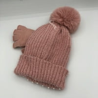 Комплект шапка и ръкавици за женски перла