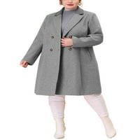 Уникални изгодни Дамски Плюс размер назъбена Ревера топла зима двуреден палто