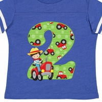 Мастически трактор момче 2-ри подарък за рожден ден Toddler Момче тениска