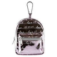 Metallic Love Script Script Mini Backpack Keychain, Pink, Pink, 91374