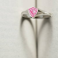 Ringmasters Classic Mini Pink Shield Sterling Silver Изберете правилния CTR пръстен размер 6