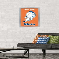 Ню Йорк Метс-Ретро Плакат За Стена С Лого, 14.725 22.375