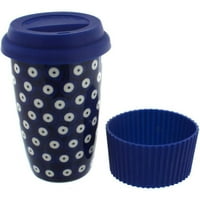 Синя розова полска керамична керамична чаша чаша кафе
