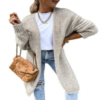 Springttc Solid Solited Fit Fit Fit Fit Crochet с отворен сплетен пуловер с пуловер