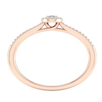 Империал КТ ТДВ круша диамант ореол годежен пръстен в 10к Розово злато