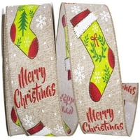 Хартиена Весела Коледа панделка за отглеждане, многоцветна, 2.5 в 10-та, 1 пакет