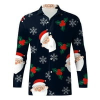 Мъже непринудени дълги ръкави есен зима Коледа 3d отпечатани ризи модни топ блузи ризи yutnsbel